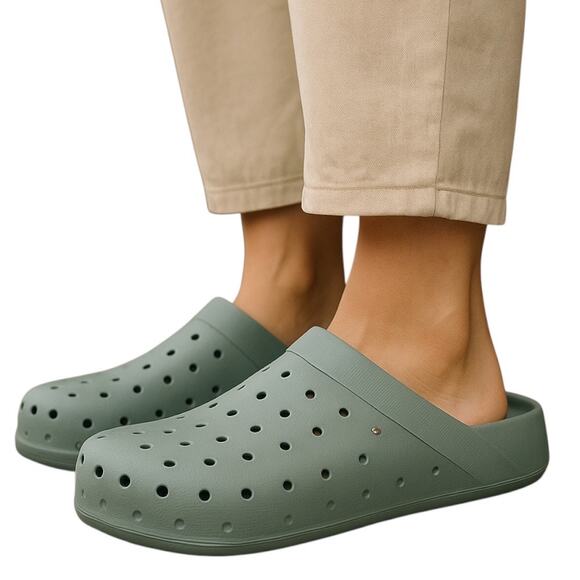 Old Navy Women's Green Perforated‎ Clog Shoes Size 8 - Picture 1 of 10